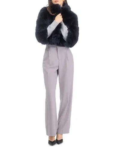 Gorski Women's Merinillo Shearling Lamb Bolero - Navy - Size XL | Thumbnail 6 Gorski Women's Merinillo Shearling Lamb Bolero - Navy - Size XL | Thumbnail 6