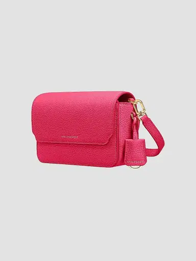 MAISON de SABRÉ Women's Mini Leather Flap Bag - Shibuya Fuchsia | Thumbnail 9 MAISON de SABRÉ Women's Mini Leather Flap Bag - Shibuya Fuchsia | Thumbnail 9