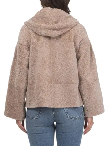 Gorski Women's Reversible New Zealand Shearling Lamb Zip Parka | Thumbnail 4 Gorski Women's Reversible New Zealand Shearling Lamb Zip Parka | Thumbnail 4