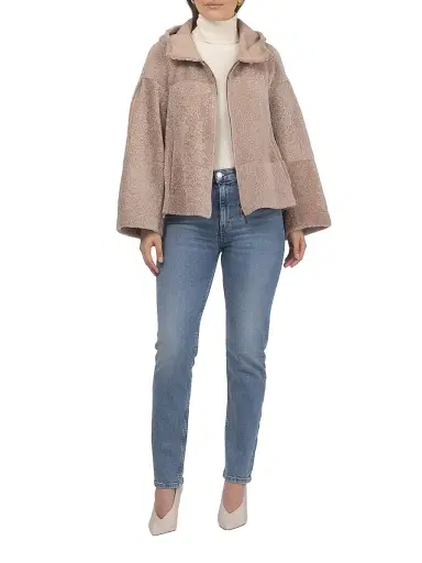 Gorski Women's Reversible New Zealand Shearling Lamb Zip Parka | Thumbnail 5 Gorski Women's Reversible New Zealand Shearling Lamb Zip Parka | Thumbnail 5