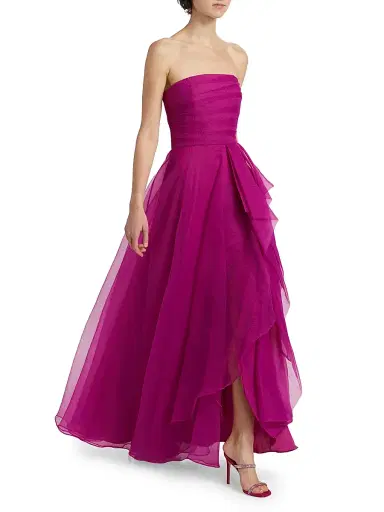 Theia Women's Teresa Draped Tulle Gown - Sangria | Thumbnail 2 Theia Women's Teresa Draped Tulle Gown - Sangria | Thumbnail 2