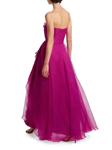 Theia Women's Teresa Draped Tulle Gown - Sangria | Thumbnail 5 Theia Women's Teresa Draped Tulle Gown - Sangria | Thumbnail 5