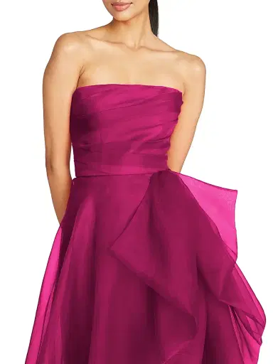 Theia Women's Teresa Draped Tulle Gown - Sangria | Thumbnail 6 Theia Women's Teresa Draped Tulle Gown - Sangria | Thumbnail 6