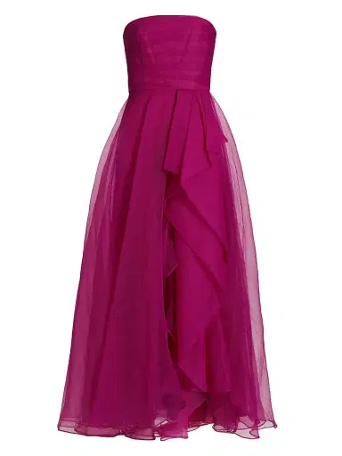 Theia Women's Teresa Draped Tulle Gown - Sangria | Thumbnail 1 Theia Women's Teresa Draped Tulle Gown - Sangria | Thumbnail 1