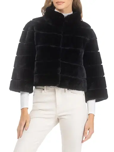 Gorski Women's Shearling Lamb Bolero Coat - Black - Size XL | Thumbnail 3 Gorski Women's Shearling Lamb Bolero Coat - Black - Size XL | Thumbnail 3