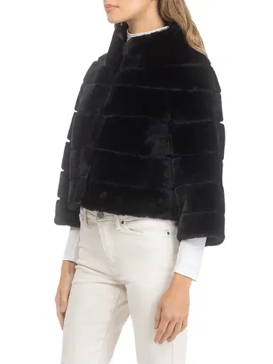 Gorski Women's Shearling Lamb Bolero Coat - Black - Size XL | Thumbnail 4 Gorski Women's Shearling Lamb Bolero Coat - Black - Size XL | Thumbnail 4