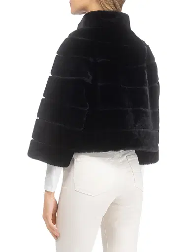 Gorski Women's Shearling Lamb Bolero Coat - Black - Size XL | Thumbnail 5 Gorski Women's Shearling Lamb Bolero Coat - Black - Size XL | Thumbnail 5