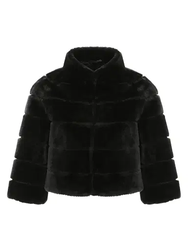 Gorski Women's Shearling Lamb Bolero Coat - Black - Size XL | Thumbnail 1 Gorski Women's Shearling Lamb Bolero Coat - Black - Size XL | Thumbnail 1