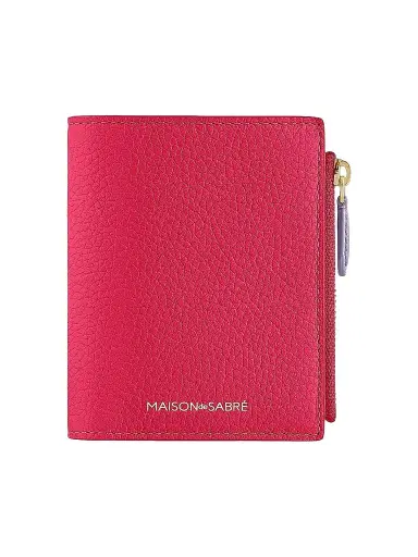 MAISON de SABRÉ Women's Leather Bifold Wallet - Fuchsia Lavender | Thumbnail 1 MAISON de SABRÉ Women's Leather Bifold Wallet - Fuchsia Lavender | Thumbnail 1