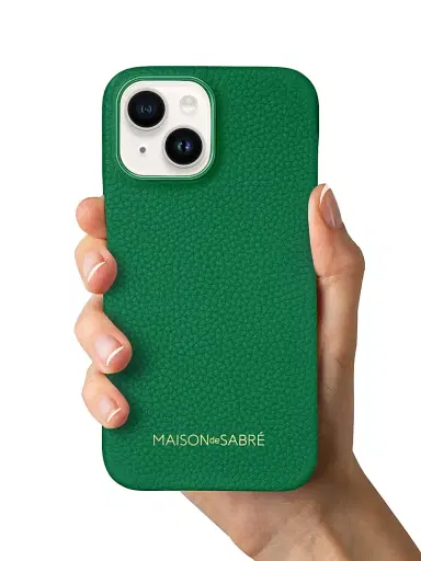 MAISON de SABRÉ Women's Leather Phone Case (iPhone 15) - Emerald Green | Thumbnail 4 MAISON de SABRÉ Women's Leather Phone Case (iPhone 15) - Emerald Green | Thumbnail 4