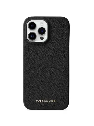 MAISON de SABRÉ Leather Phone Case iPhone 15 Pro - Black Caviar | Thumbnail 1 MAISON de SABRÉ Leather Phone Case iPhone 15 Pro - Black Caviar | Thumbnail 1