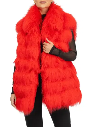 Gorski Women's Select Lamb Vest - Red - Size Medium | Thumbnail 2 Gorski Women's Select Lamb Vest - Red - Size Medium | Thumbnail 2