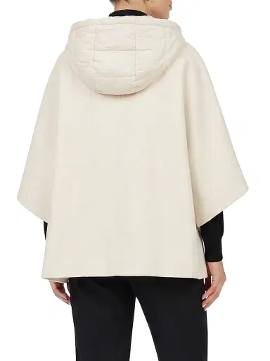 Gorski Women's Select Cashmere and Wool Blend Cape with Down Filled Hood - Ivory | Thumbnail 4 Gorski Women's Select Cashmere and Wool Blend Cape with Down Filled Hood - Ivory | Thumbnail 4