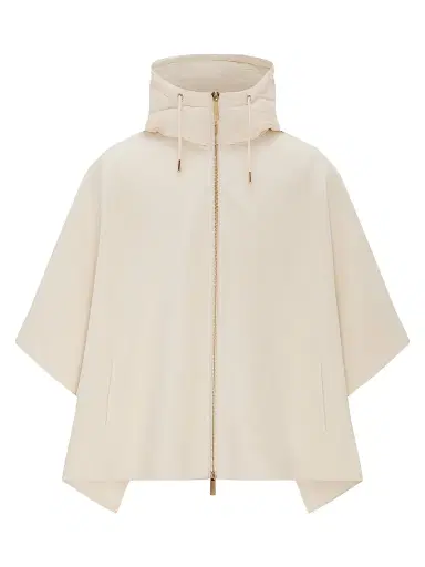 Gorski Women's Select Cashmere and Wool Blend Cape with Down Filled Hood - Ivory | Thumbnail 1 Gorski Women's Select Cashmere and Wool Blend Cape with Down Filled Hood - Ivory | Thumbnail 1