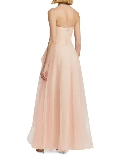 Theia Women's Teresa Draped Tulle Gown - Blush | Thumbnail 5 Theia Women's Teresa Draped Tulle Gown - Blush | Thumbnail 5