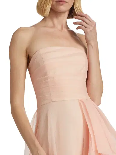 Theia Women's Teresa Draped Tulle Gown - Blush | Thumbnail 6 Theia Women's Teresa Draped Tulle Gown - Blush | Thumbnail 6