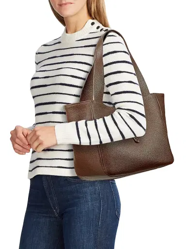 GiGi New York Women's Mercer Pebbled Leather Tote Bag - Brown | Thumbnail 2 GiGi New York Women's Mercer Pebbled Leather Tote Bag - Brown | Thumbnail 2