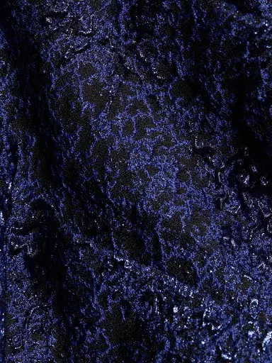 Teri Jon by Rickie Freeman Women's Metallic Jacquard One-Shoulder Gown - Black Blue | Thumbnail 7 Teri Jon by Rickie Freeman Women's Metallic Jacquard One-Shoulder Gown - Black Blue | Thumbnail 7