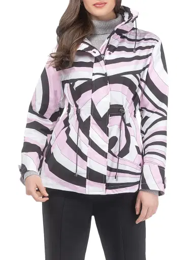 Gorski Women's Lightweight Jacket with Concealed Hood - Pink Swirl | Thumbnail 2 Gorski Women's Lightweight Jacket with Concealed Hood - Pink Swirl | Thumbnail 2