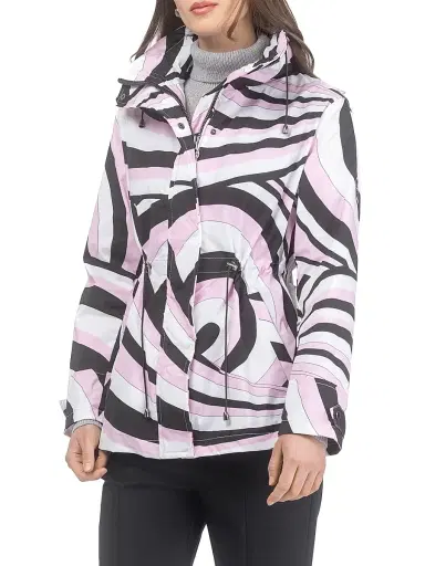 Gorski Women's Lightweight Jacket with Concealed Hood - Pink Swirl | Thumbnail 3 Gorski Women's Lightweight Jacket with Concealed Hood - Pink Swirl | Thumbnail 3