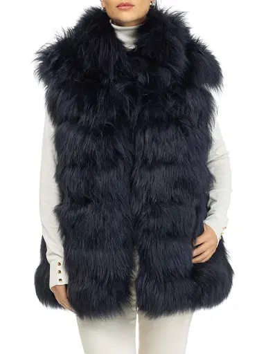 Gorski Women's Select Lamb Vest - Navy | Thumbnail 3 Gorski Women's Select Lamb Vest - Navy | Thumbnail 3