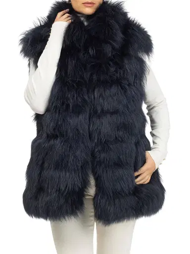 Gorski Women's Select Lamb Vest - Navy | Thumbnail 4 Gorski Women's Select Lamb Vest - Navy | Thumbnail 4