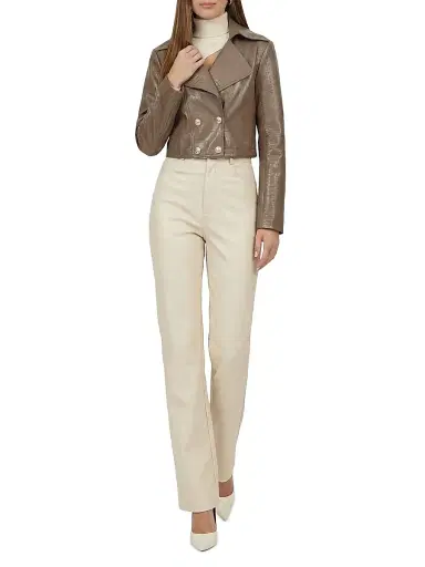 Gorski Women's Select Nappa Leather Croco Embossed Bolero - Camel | Thumbnail 6 Gorski Women's Select Nappa Leather Croco Embossed Bolero - Camel | Thumbnail 6