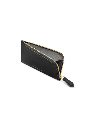 MAISON de SABRÉ Women's Leather Zip Card Holder - Black Caviar | Thumbnail 3 MAISON de SABRÉ Women's Leather Zip Card Holder - Black Caviar | Thumbnail 3