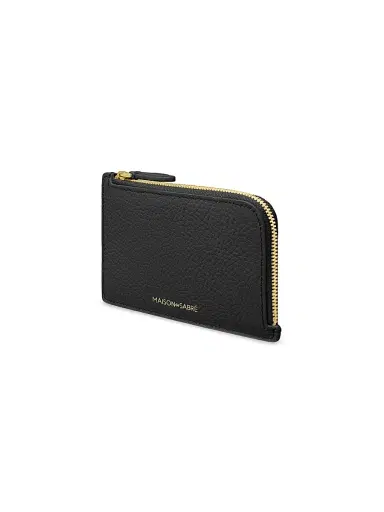 MAISON de SABRÉ Women's Leather Zip Card Holder - Black Caviar | Thumbnail 4 MAISON de SABRÉ Women's Leather Zip Card Holder - Black Caviar | Thumbnail 4