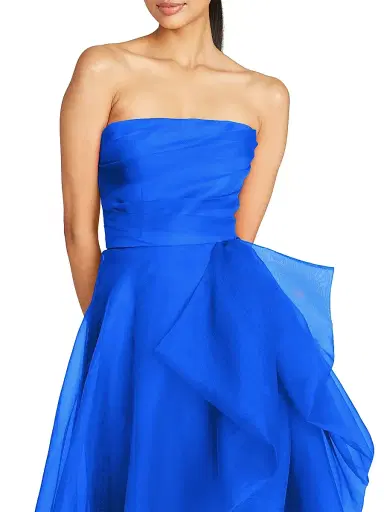 Theia Women's Teresa Draped Tulle Gown - Brilliant Blue | Thumbnail 5 Theia Women's Teresa Draped Tulle Gown - Brilliant Blue | Thumbnail 5