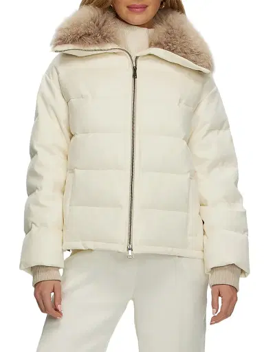 Gorski Women's Loro Piana Cashmere Down Jacket with Select Cashmere Goat Collar | Thumbnail 2 Gorski Women's Loro Piana Cashmere Down Jacket with Select Cashmere Goat Collar | Thumbnail 2