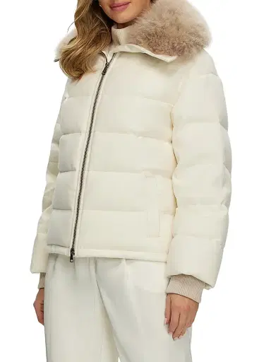 Gorski Women's Loro Piana Cashmere Down Jacket with Select Cashmere Goat Collar | Thumbnail 3 Gorski Women's Loro Piana Cashmere Down Jacket with Select Cashmere Goat Collar | Thumbnail 3