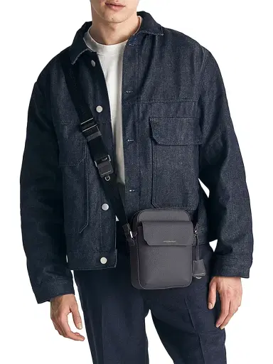 MAISON de SABRÉ Leather Messenger Bag - Graphite Grey | Thumbnail 1 MAISON de SABRÉ Leather Messenger Bag - Graphite Grey | Thumbnail 1