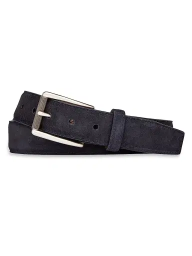 W. Kleinberg Men's Suede Plated-Buckle Belt | Thumbnail 1 W. Kleinberg Men's Suede Plated-Buckle Belt | Thumbnail 1