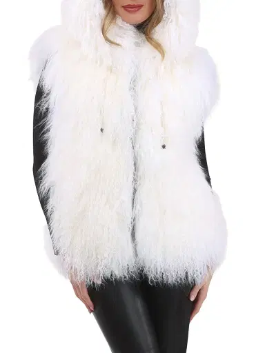 Gorski Women's Reversible Select Mongolian Shearling Lamb Vest | Thumbnail 2 Gorski Women's Reversible Select Mongolian Shearling Lamb Vest | Thumbnail 2