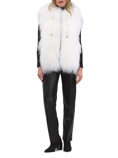 Gorski Women's Reversible Select Mongolian Shearling Lamb Vest | Thumbnail 5 Gorski Women's Reversible Select Mongolian Shearling Lamb Vest | Thumbnail 5