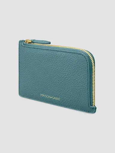 MAISON de SABRÉ Women's Leather Zip Card Holder - Bondi Blue | Thumbnail 4 MAISON de SABRÉ Women's Leather Zip Card Holder - Bondi Blue | Thumbnail 4