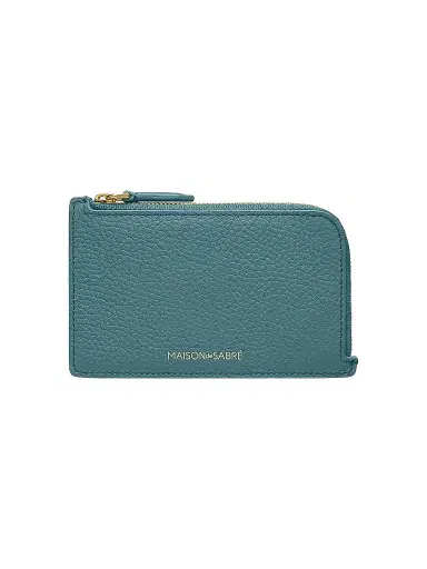 MAISON de SABRÉ Women's Leather Zip Card Holder - Bondi Blue | Thumbnail 1 MAISON de SABRÉ Women's Leather Zip Card Holder - Bondi Blue | Thumbnail 1