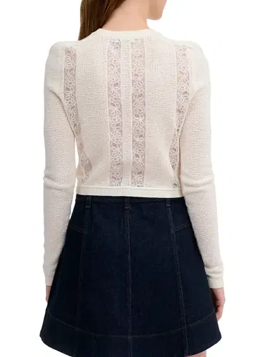 Rebecca Taylor Women's Rhea Lace Merino Wool-Cotton Cardigan - | Thumbnail 5 Rebecca Taylor Women's Rhea Lace Merino Wool-Cotton Cardigan - | Thumbnail 5