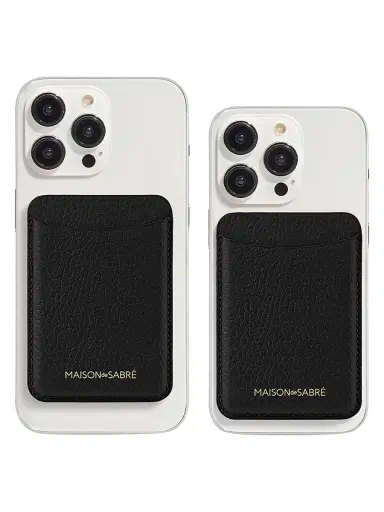 MAISON de SABRÉ Leather MagSafe Wallet - Black Caviar | Thumbnail 5 MAISON de SABRÉ Leather MagSafe Wallet - Black Caviar | Thumbnail 5