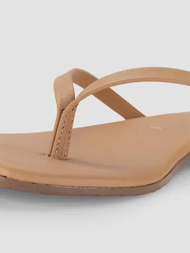 TKEES Women's Foundations Matte Leather Flip Flops - Coco Butter - Size 11 | Thumbnail 6 TKEES Women's Foundations Matte Leather Flip Flops - Coco Butter - Size 11 | Thumbnail 6
