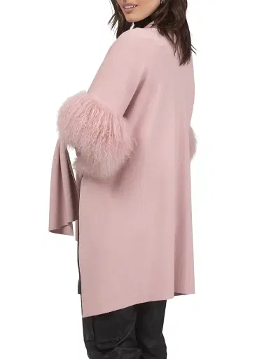 Gorski Women's Knit Vest with Select Mongolian Shearling Lamb Trim | Thumbnail 3 Gorski Women's Knit Vest with Select Mongolian Shearling Lamb Trim | Thumbnail 3