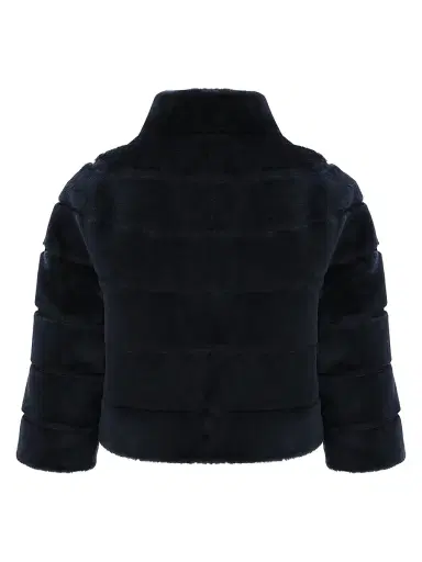 Gorski Women's Shearling Lamb Bolero Coat - Navy - Size XL | Thumbnail 2 Gorski Women's Shearling Lamb Bolero Coat - Navy - Size XL | Thumbnail 2
