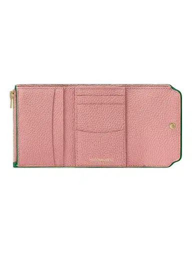 MAISON de SABRÉ Women's Leather Trifold Wallet - Emerald Lily | Thumbnail 3 MAISON de SABRÉ Women's Leather Trifold Wallet - Emerald Lily | Thumbnail 3