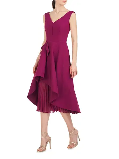 Kay Unger Women's Begonia Ruffled A-Line Midi-Dress - Boy'senberry | Thumbnail 2 Kay Unger Women's Begonia Ruffled A-Line Midi-Dress - Boy'senberry | Thumbnail 2