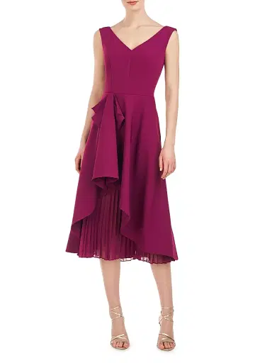 Kay Unger Women's Begonia Ruffled A-Line Midi-Dress - Boy'senberry | Thumbnail 3 Kay Unger Women's Begonia Ruffled A-Line Midi-Dress - Boy'senberry | Thumbnail 3