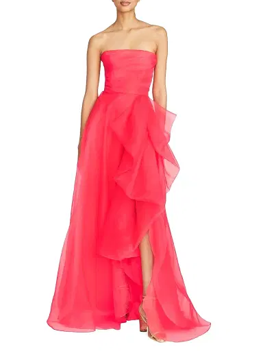 Theia Women's Teresa Draped Tulle Gown - Begonia | Thumbnail 2 Theia Women's Teresa Draped Tulle Gown - Begonia | Thumbnail 2