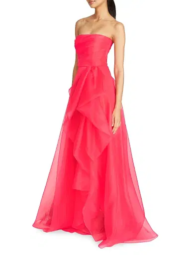 Theia Women's Teresa Draped Tulle Gown - Begonia | Thumbnail 3 Theia Women's Teresa Draped Tulle Gown - Begonia | Thumbnail 3
