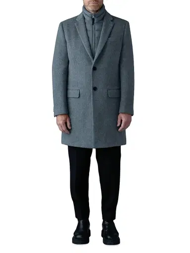 Mackage Men's Skai Down-Lined Wool Coat - Carbon Mix | Thumbnail 2 Mackage Men's Skai Down-Lined Wool Coat - Carbon Mix | Thumbnail 2
