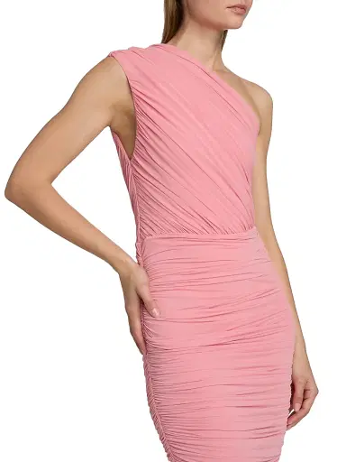 Ronny Kobo Women's Emina One-Shoulder Ruched Midi-Dress - Blush | Thumbnail 6 Ronny Kobo Women's Emina One-Shoulder Ruched Midi-Dress - Blush | Thumbnail 6